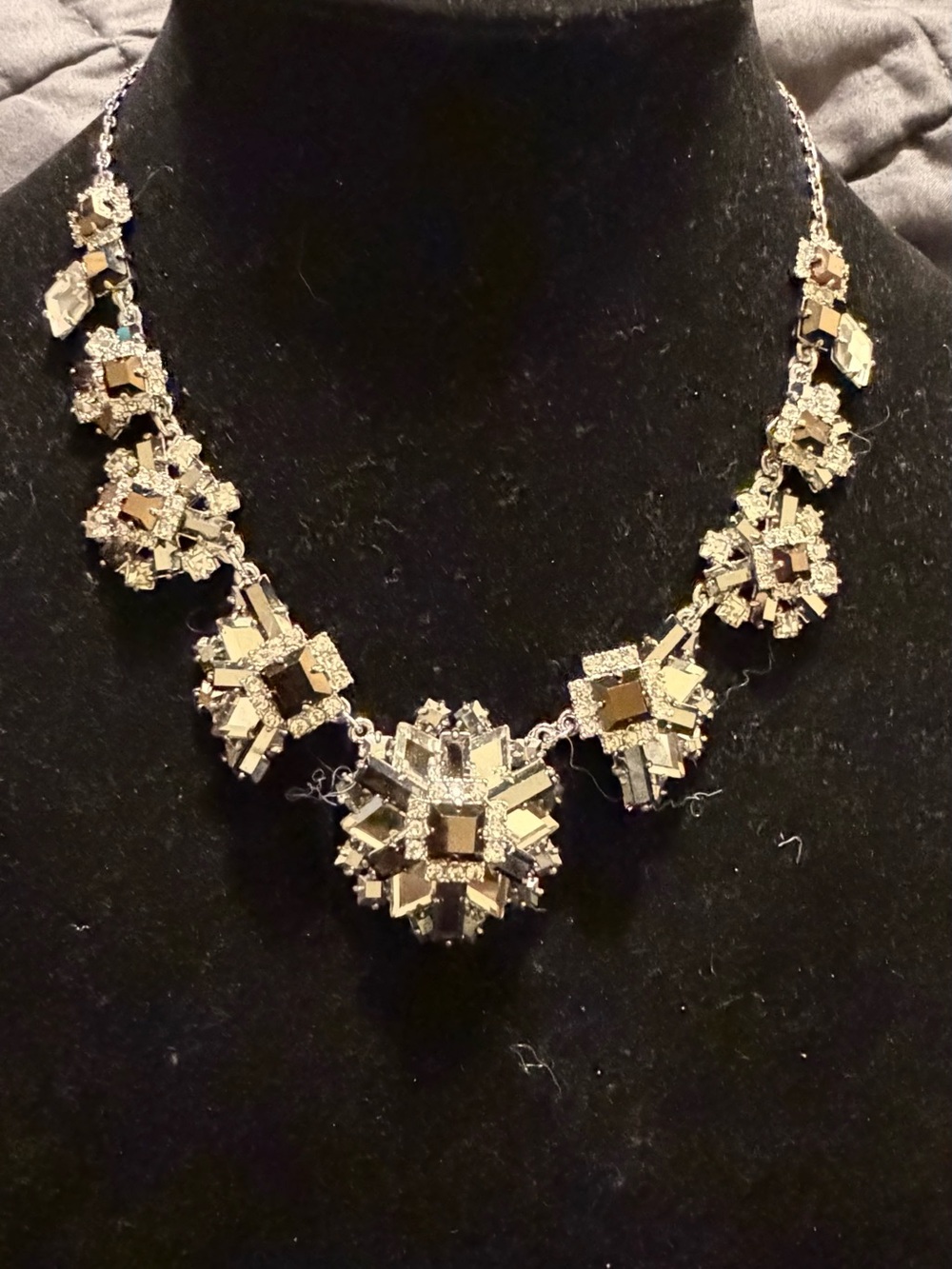 RARE NWT Kate Spade Crystal Statement Necklace Dimensional Layered WBRU5579